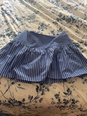 GAP Blue and White Striped Mini Skirt